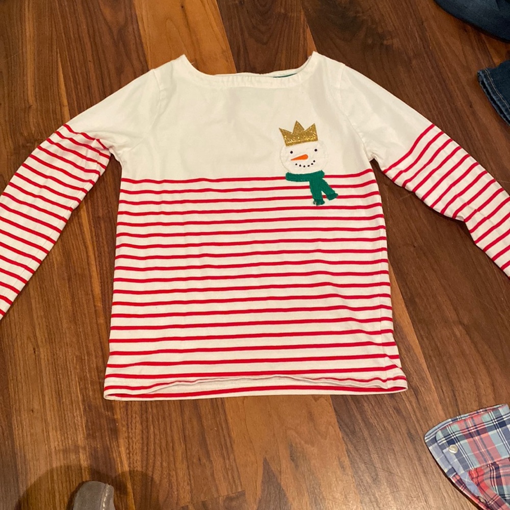 Mini Boden snowman long sleeve top